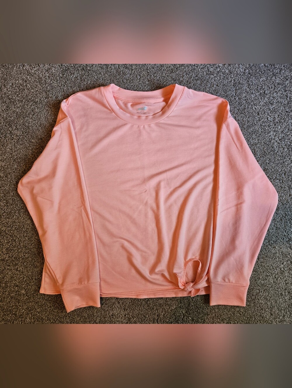 NWOTs Women's Avia Soft Coral Crewneck Tie-Hem Top